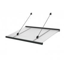 Levigne - Auvent De Porte 150.5 Cm - Métal & Acrylique Gris Anthracite