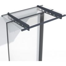 Auvent de Porte d'entrée de 120 x 80 cm en Verre Acrylique et Acier — auvent de Porte Anthracite — Toit pour Porte, entrée et entrée de Maison en