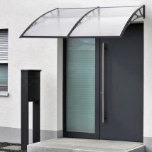 [en.casa] - Auvent de Porte d'Entrée Mellerud 200 x 100 cm Noir Transparent