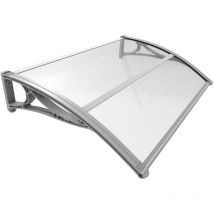 Vounot - Auvent de porte marquise 120x80 cm transparent en Polycarbonate anti uv