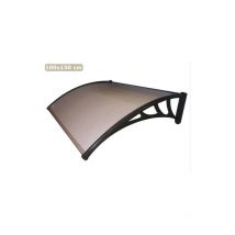Sangiorgio - Abri extA rieur 100x150 cm Auvent modulaire pour portes et fenA tres en polycarbonate alvA olaire effet fumA e