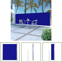 The Living Store Ausziehbare Seitenmarkise 160x500 cm Blau - Sonnenschutz - Gartensonnenzelt - Markise - Außenbereich - Balkon