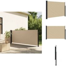 Auvent latéral rétractable beige 140x300 cm - Parasol - Voile D'ombrage - Brise Vue - Écran De Jardin - Abri Solaire