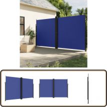 Vidaxl - Auvent latéral rétractable bleu 220x1000 cm - Parasol - Écran D'intimité - Brise Vue - Voile D'ombrage - Auvent Retractable