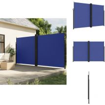 Vidaxl - Auvent latéral rétractable bleu 220x1000 cm - Parasol - Écran D'intimité - Brise Vue - Voile D'ombrage - Auvent Retractable