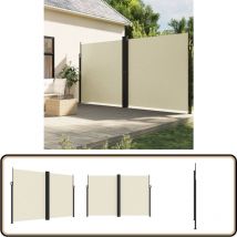 Vidaxl - Auvent latéral rétractable crème 220x1000 cm - Parasol - Écran D'intimité - Brise Vue - Voile D'ombrage - Auvent Retractable