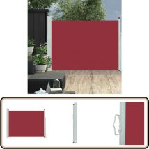 Auvent latéral rétractable de patio 100x500 cm Rouge - Store Latéral - Parasol - Voile D'ombrage - Protection Solaire - Terrasse