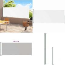 Auvent latéral rétractable de patio 200x500 cm Crème - Parasol - Auvent De Terrasse - Écran Solaire - Protection Solaire - Vie Extérieure - Home &