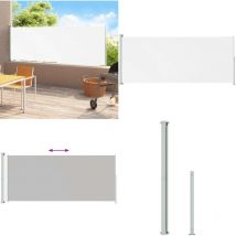 Auvent latéral rétractable de patio 220x500 cm Crème - Store Latéral - Auvent De Terrasse - Parasol - Écran Solaire - Protection Solaire - Home &