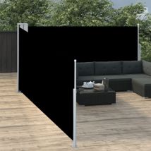 Decdeal - Auvent latéral rétractable Noir 100 x 1000 cm