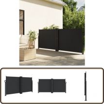 Vidaxl - Auvent latéral rétractable noir 120x1200 cm - Parasol - Écran D'intimité - Brise Vue - Voile D'ombrage - Auvent Retractable
