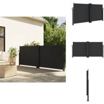 Vidaxl - Auvent latéral rétractable noir 120x1200 cm - Parasol - Écran D'intimité - Brise Vue - Voile D'ombrage - Auvent Retractable