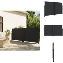 Vidaxl - Auvent latéral rétractable noir 140x1000 cm - Parasol - Écran D'intimité - Brise Vue - Voile D'ombrage - Auvent Retractable