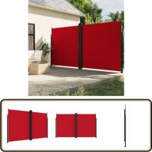 Vidaxl - Auvent latéral rétractable rouge 200x1000 cm - Parasol - Brise Vue - Écran D'intimité - Auvent Lateral - Pergola Pliable