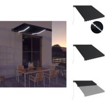Auvent manuel rétractable avec led 300x250 cm Anthracite - Auvent - Pergola - Ombrage - Terrasse - Balcon