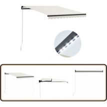 Auvent manuel rétractable avec led 300x250 cm Crème - Auvent - Pergola - Ombrage - Terrasse - Balcon