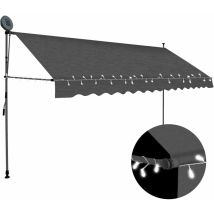 Auvent De Balcon Anti-soleil - Manuel Rétractable Avec Led - Auvent De Jardin Terrasse Bistro - 350 Cm Anthracite Chic-873572