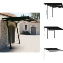 Auvent manuel rétractable avec led 3x2,5 m Anthracite - Store Exterieur - Auvent Retractable - Abri Soleil - Pergola Pliable - Protection Uv
