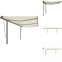 Auvent manuel rétractable avec led 6x3 m Crème - Auvent - Pergola - Abri Soleil - Stores Exterieur - Protection Solaire