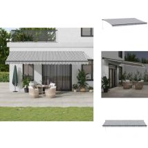 Auvent manuel rétractable avec led anthracite blanc 600x300 cm - Auvent Rétractable - Auvents Rétractables - Auvent - Store