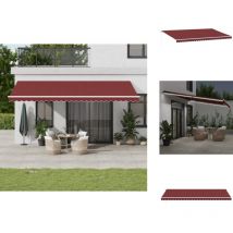 Auvent manuel rétractable avec led bordeaux 600x350 cm - Auvent Retractable - Parasol - Abri Solaire - Terrasse - Jardin