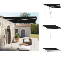 Auvent manuel rétractable sur pied 300x250 cm Anthracite - Auvent Retractable - Parasol Exterieur - Abri Solaire - Tente De Jardin - Ombrellone