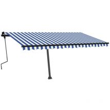 Abcrital - inlife Auvent manuel rétractable sur pied 450x300 cm Bleu et blanc