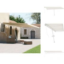 Auvent manuel rétractable sur pied 600x300 cm Crème - Auvent Retractable - Pergola Bioclimatique - Abri Soleil - Stores Exterieurs - Parasol Mural