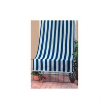 Auvent Rio pour chevauchement blanc / bleu 140x250 cm en polyester avec tunnel pour bris-bris pour jardin exte'rieur
