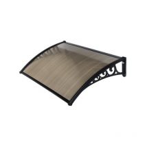 Verdelook - Pensilina Fumée en Polycarbonate Alvéolaire avec Bras Noirs 100x80 cm