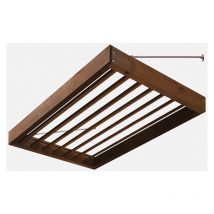Jardipolys - Auvent brise-soleil contemporain en bois pour porte dentrée 120 cm Lumilam