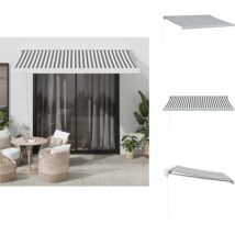 Auvent rétractable anthracite et blanc 3,5x2,5m tissu/aluminium - Auvent Rétractable - Auvents Rétractables - Auvent - Store