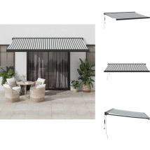Auvent rétractable anthracite et blanc 4,5x3 m tissu/aluminium - Auvent Rétractable - Auvents Rétractables - Store - Stores
