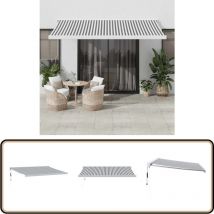 Auvent rétractable anthracite et blanc 4x3 m tissu et aluminium - Auvent Rétractable - Abri Solaire - Pergola Murale - Protection Solaire - Parasol