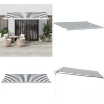 Auvent rétractable anthracite et blanc 4x3 m tissu et aluminium - Auvent Retractable - Pergola Mural - Abri Terrasse - Ombrage Exterieur - Stores