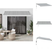 Auvent rétractable anthracite/blanc 3x2,5 m tissu et aluminium - Auvent Rétractable - Auvents Rétractables - Store - Stores
