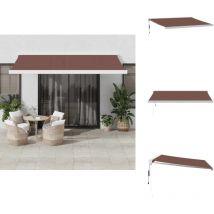 Auvent rétractable automatique marron 450x300 cm - Auvent Retractable - Parasol Exterieur - Abri Solaire - Protection Uv - Terrace