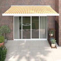 Furniture Limited - Auvent rétractable jaune et blanc 3,5x2,5 m