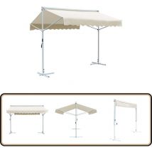Auvent sur pied 3x3 m Crème - Parasol - Auvent De Jardin - Abri Solaire - Parasol Rectangulaire - Protection Solaire