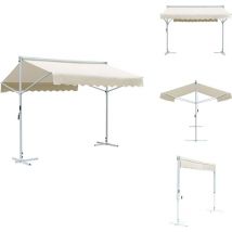 Auvent sur pied 3x3 m Crème - Parasol - Auvent De Jardin - Abri Solaire - Parasol Rectangulaire - Protection Solaire
