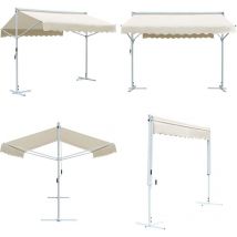 Auvent sur pied 3x3 m Crème - Parasol - Auvent De Jardin - Abri Solaire - Parasol Rectangulaire - Protection Solaire - Home & Living