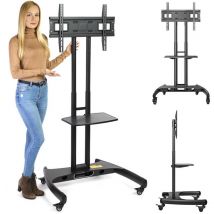 AVA1500 - Pied à roulettes mobile réglable avec tablette et support pour TV LED 32" à 70"