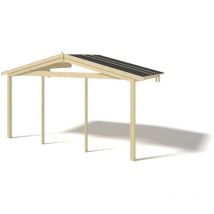 Altanka - Avant-toit en bois 4x2m pour le chalet de jardin 4m, couleur naturel