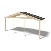 Altanka - Avant-toit en bois 6x2m pour le chalet de jardin 6m, couleur naturel