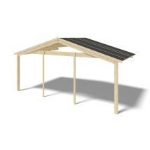 Altanka - Avant-toit en bois 6x3m pour le chalet de jardin 6m, couleur naturel