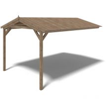 Altanka - Avant-toit en bois 4x2,76m pour le chalet de jardin 4m, traité, marron
