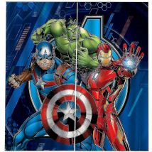 Avengers Rideau Occultant Oeillets pour Chambre Impression 3D Captain America Iron Man Ensemble de Rideaux Occultants pour Chambre d'enfants (150 170