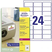 Avery - Etiquette ultra-adhésives Zweckform L6141-20 63.5 x 33.9 mm film de polyester blanc 480 pc(s) fixation permanente - blanc