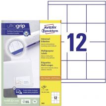 Avery - Zweckform 3661 Etiquette universelles 70 x 67.7 mm papier blanc 1200 pc(s) fixation permanente imprimante laser c
