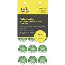 Zweckform 6975-2026 Prüfplakette Geprüft nach dguv Vorschrift 3 Grün Folie selbstklebend (ø) - Avery